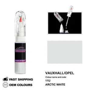 FOR VAUXHALL / OPEL ARCTIC WHITE 11U Touch Up Paint Pen Brush Fix Kit Scratch - Picture 1 of 8