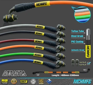 Motorcycle Bike Braided Steel Hydraulic Reinforce Brake Line Clutch Oil Hose New - Picture 1 of 31