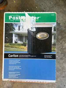 Postmaster Wall Mounted Mailbox Black Steel Locking 12.5”x9.6”x4.3” Carlton - Picture 1 of 5