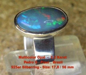 Top Multicolor Opal 2.2 Karat 925er Silberring Größe 17,8 mm - Bild 1 von 12