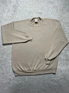 VINTAGE Jerzees Sweatshirt Men Extra Large Tan Beige Blank USA Crewneck Basic - Picture 1 of 12