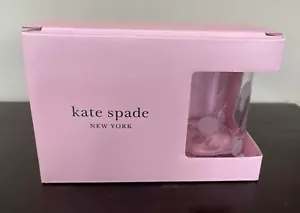 New! Set Of 2 Kate Spade Pearl Place DOT Etched Whiskey Glasses DOF 12 oz - Picture 1 of 3