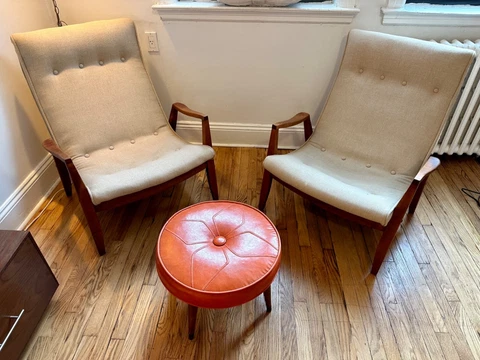 Mid-Century Modern pair of Milo Baughman vintage scoop lounge chairs (1960’s) Cover