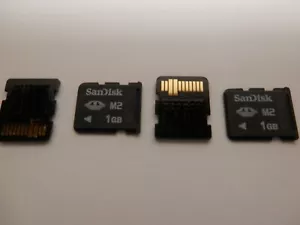 4x SanDisk 1GB Memory Stick Micro M2 MS Pro Duo 1 GB Card for Sony 4GB Total - Picture 1 of 2