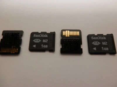 4x SanDisk 1GB Memory Stick Micro M2 MS Pro Duo 1 GB Card for Sony 4GB Total  - Image 1 of 2