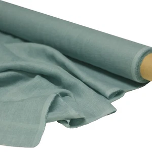 Leinen Stoff Gaze Meterware petrolblau 140 cm breit. 100% Leinenstoff erweicht - Bild 1 von 9