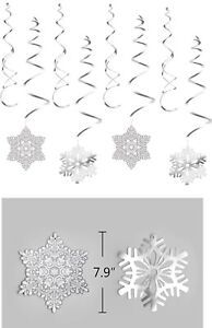42Ct Christmas Snowflake Hanging Swirl Decorations