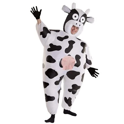 Inflatable Cow Costume Adult Funny Giant Farm Animal Blow Up Suit Halloween - Image 1 of 4