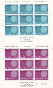 Jugoslavia 1970 Yvert 1269/70 Mini Foglio Europa CEPT MNH VF - Foto 1 di 1