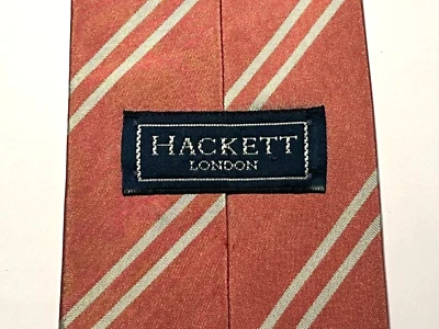 HACKETT Silk Tie Pink And Silver Striped Pattern - Изображение 1 из 3