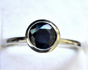 Madagascar Sapphire Solitaire Ring / size 10 / 925 Sterling Silver / 1.1 ct - Picture 1 of 5