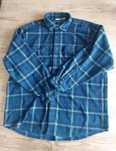 Camisa de campamento LL Bean a cuadros suave polar manga larga abotonada para hombre talla XL azul - Imagen 1 de 5