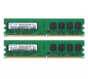 4GB 2X 2GB Samsung 2RX8 PC2-6400 DDR2 800Mhz DIMM Desktop Memory Unbuffered RAM) - Picture 1 of 6
