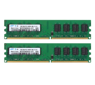 4GB 2X 2GB Samsung 2RX8 PC2-6400 DDR2 800Mhz DIMM Desktop Memory Unbuffered RAM) - Image 1 of 4