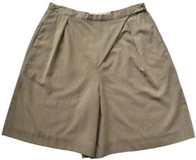 Pantalones Cortos de Vestido Vestimenta para Mujer Talla 8 Marrón Pata de Gallo Clásicos Plisados De Colección Foto 1 de 4