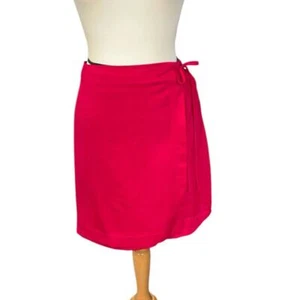 A New Day Womens Satin Mini A-Line Skirt Size Large Pink Side Tie Button Closure - Picture 1 of 14