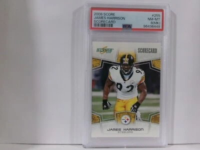 2008 Score  James Harrison  Scorecard RC #255 PSA 8 - Image 1 of 2