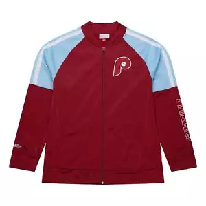 Mitchell & Ness Color Blocked Track Jacket Vintage Logo Philadelphia Phillies - Picture 1 of 7