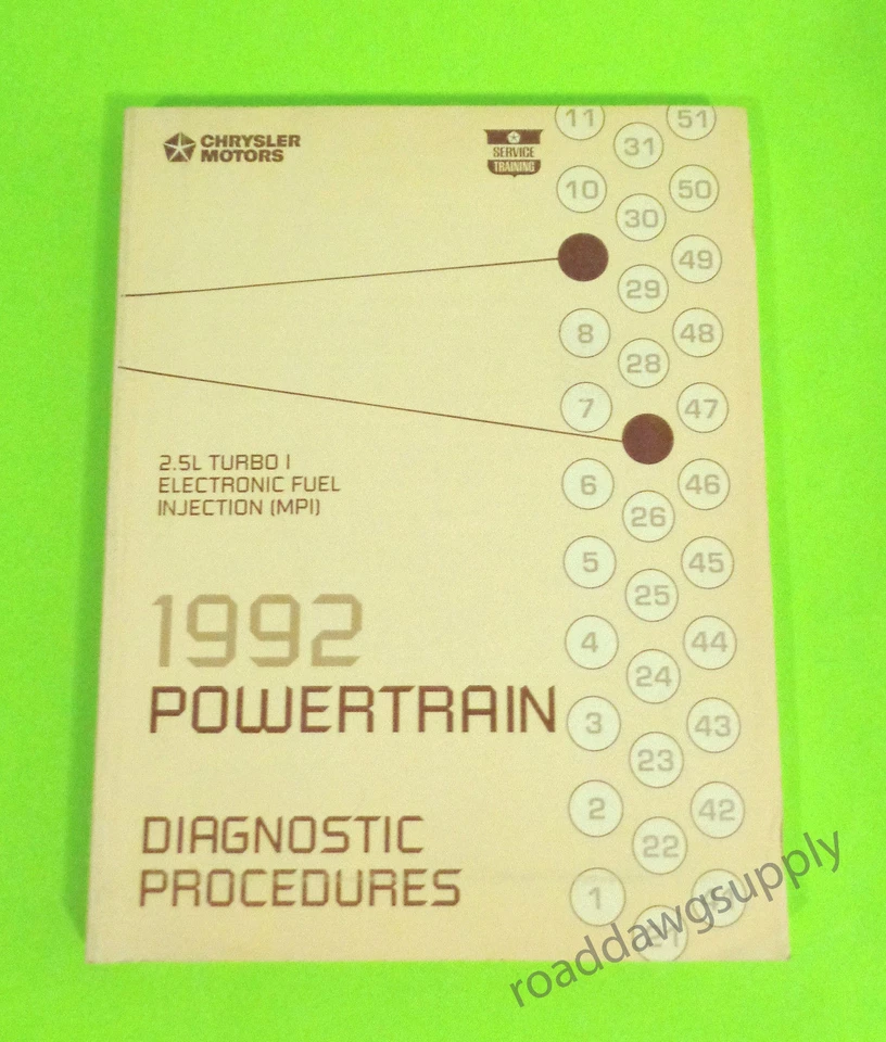 1992 Chrysler Dodge 2.5L Turbo I Powertrain Service Manual LeBaron Daytona  Foto 1 de 1