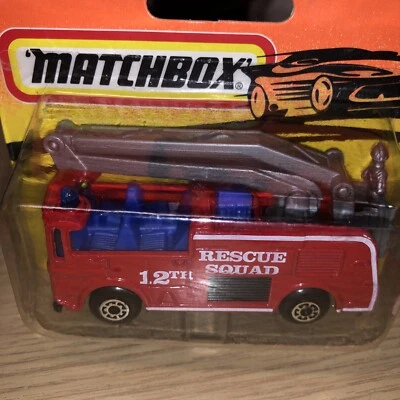 Matchbox #13 Snorkel Fire Engine 12th Rescue Squad. Blister never opened. Mint. - Image 1 of 4