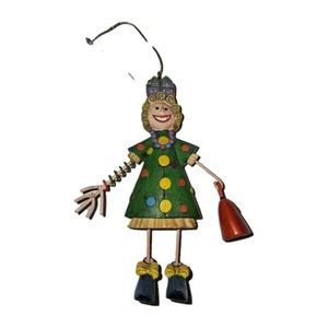 Eclectic Silly Lady With Purse Ornament Whimsy Christmas Acrylic 5" Quality - Picture 1 of 7