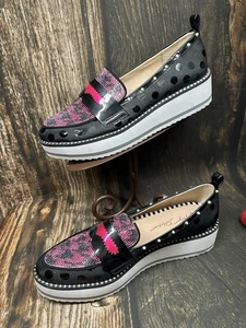 Betsey Johnson Plaid Rhinestone Embellished Loafer Shoes US Size 8.5 - Picture 1 of 8
