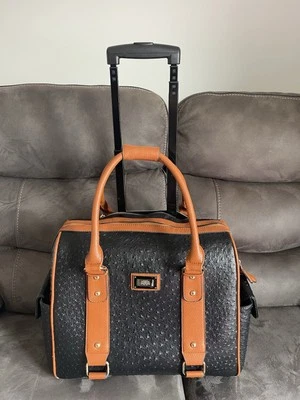 JKM & Company Lista A A Avestruz Computadora Ipad, Laptop Bolso de Mano Rodante Maletín  Foto 1 de 4