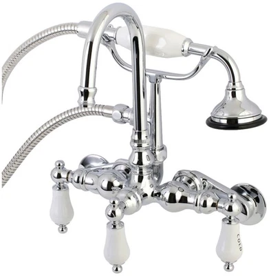 Kingston Brass AE304T Vintage Wall Mounted Clawfoot Tub Filler - Chrome - Image 1 of 4