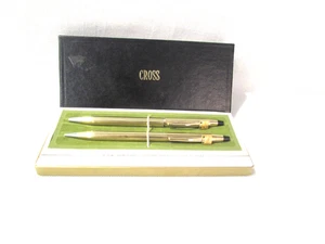 Cross 12Kt Gold Filled Pen/Pencil Set w/Emeralds/Diamond/Flying Eagle/Box - Picture 1 of 5