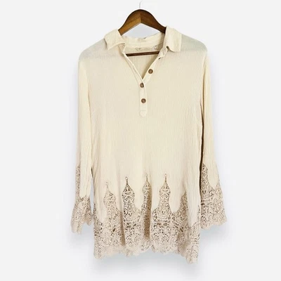 Blusa túnica de gasa Jiada Petite XS Soft Surroundings para mujer Foto 1 de 4