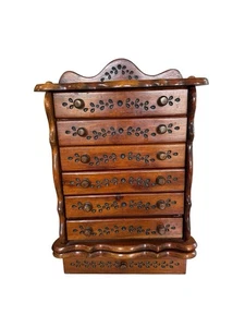Organizador Joyería Madera Vintage 7 Cajones 13 Ganchos Giratorios - Imagen 1 de 7