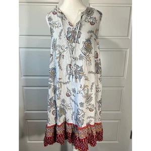 Ärmelloses Freizeitkleid Strand Lunch Lounge weiß Blumenmuster Größe M - Bild 1 von 9