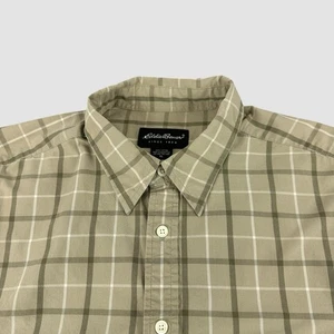 Camisa Eddie Bauer Para Hombre XL Oliva Rayas Manga Larga Abotonada Informal Exterior - Imagen 1 de 9
