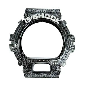 Casio G-Shock DW-6900 Black Stainless Steel Bezel w/ Approx 1.5CT B&W Diamonds - Picture 1 of 13