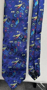 Corbata para Hombres Duchamp Azul Seda Multi Floral Pájaro Naturaleza Vida Silvestre Tejida en Inglaterra - Imagen 1 de 2