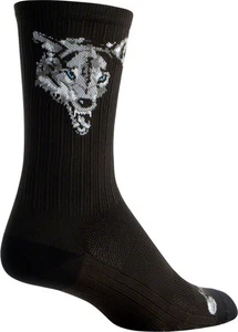 SockGuy SGX Wolf Socks 6 inch Black Compression Large X-Large Unisex Synthetic - Picture 1 of 1