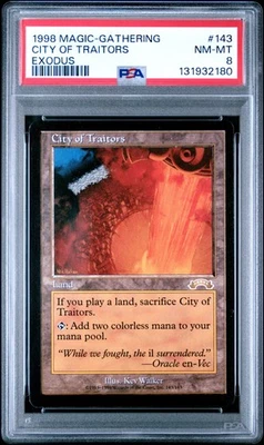 1998 MTG EXODUS #143 CITY OF TRAITORS PSA 8 - Image 1 of 2