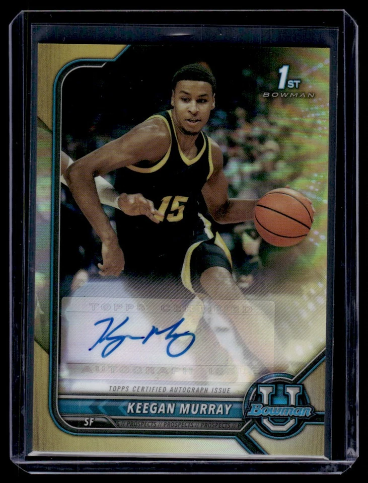 2021-22 Topps Bowman University Gold Keegan Murray RC Auto /50 #BCPA-KM - Image 1 of 2