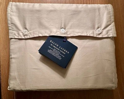 NUEVO CON ETIQUETAS Ralph Lauren RL Hogar Algodón Orgánico Satén King Sábana Plana $200 Arena Costera Foto 1 de 4