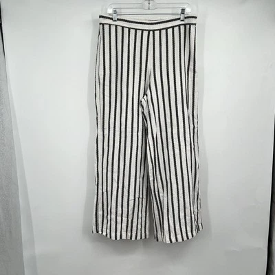 Pantalones St Tropez West para mujer M mezcla de lino a rayas relajados vacaciones crucero playa Foto 1 de 4