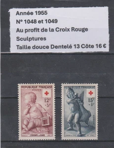Timbres 1955 Série complète CROIX ROUGE MNH** sans trace charnière Côte 16 € - Picture 1 of 1