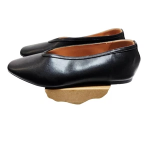 Flache schwarze Damen-Slipper aus Leder Größe 10,5 - Bild 1 von 10