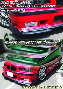 Fits 94-99 BMW E36 M3 Front Bumper Lip Splitters (ABS Black) - Picture 1 of 3