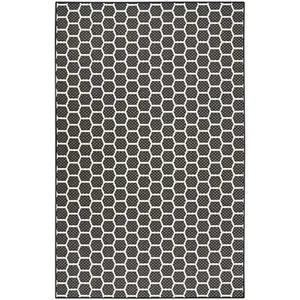 Nourison Reversible Indoor Outdoor Geometric Black 4' x 6' Area Rug, Easy - Picture 1 of 9