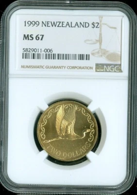 1999 New Zealand 2 Dollars $2 NGC MS67 Quality - Image 1 of 2