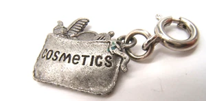 VTG PEWTER CHARM COSMETICS BAG - Picture 1 of 2