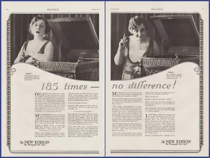 Vintage 1920 NEW EDISON Phonograph Talking Machine Betsy Lane Shepherd Print Ad - Picture 1 of 1