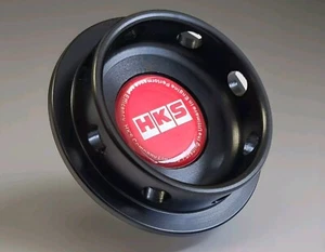HKS Oil Cap - BLACK ALLOY - Fits Nissan Skyline GTR Silvia S14 S15 350z 370z GTT - Picture 1 of 9