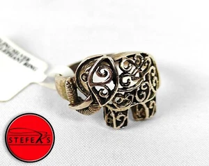 Sterling Silver Ring w/ Stylized Elephant Design - Size 9.5 - 6g - JAb-Lt5 - Picture 1 of 6