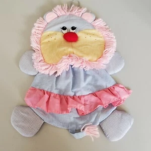 Russ Lori der Löwe Pyjama Windelhalter Tuch Gingham Vintage rosa blau gelb - Bild 1 von 6
